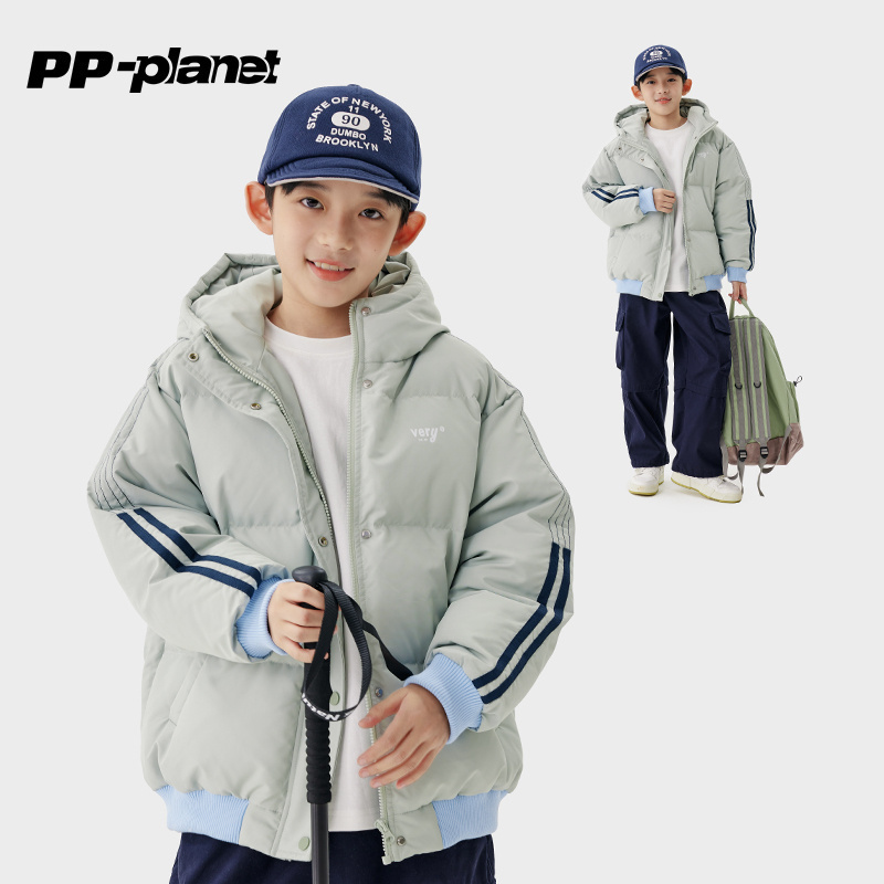 90白鸭绒短款保暖羽绒服PP星球男