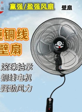 赢强/盈强风扇壁扇挂壁扇工业扇商用全铜线金属铁壳电机