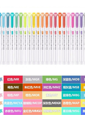 日本ZEBRA斑马牌 WKT7双头柔和荧光笔 mildliner系列单色划线记号笔 中学生标记笔 WKT7