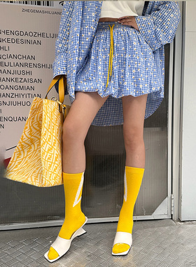 LEDIM WANG【红标系列】雏菊格纹半身裙女夏纯棉蓬蓬裙2025新款