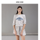 WANG复古美式 2026春夏新款 印花时尚 女浅灰色T恤裙裤 套装 LEDIM
