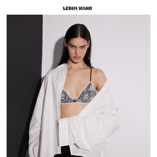蕾丝三角杯文胸女黑色金属扣内衣2026春夏新款 LEDIM WANG法式