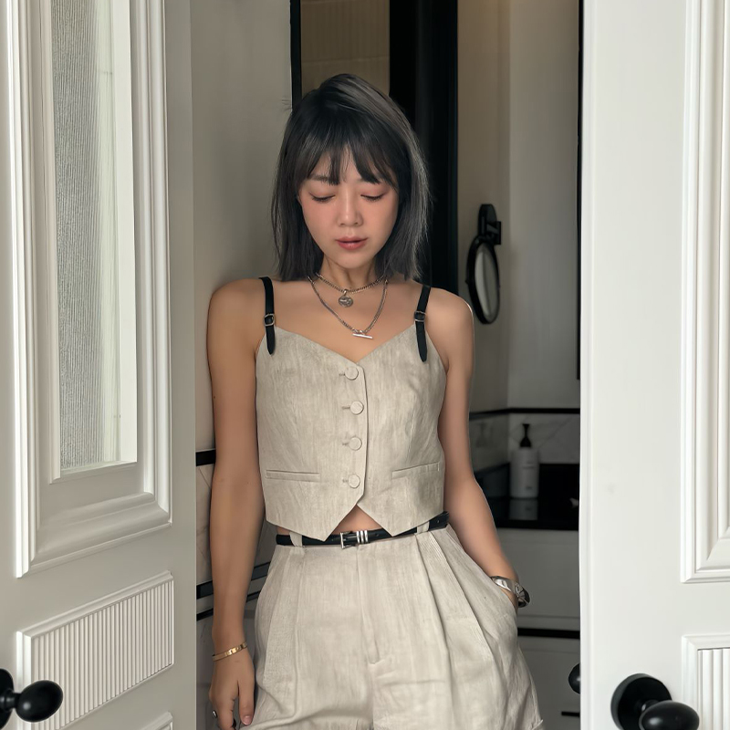 LEDIMWANG亚麻马甲女