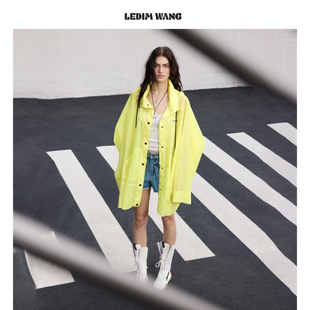 26早春新款 防晒衣廓形冲锋衣女款 外套黄色休闲上衣 WANG时尚 LEDIM