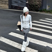 LEDIM 收腰高级感外套 修身 WANG轻薄白鸭绒羽绒服内胆女冬季 新款