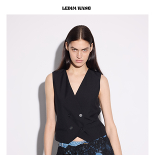 显瘦质感上衣2026春夏新款 LEDIM WANG极简高智宽松直筒马甲女修身