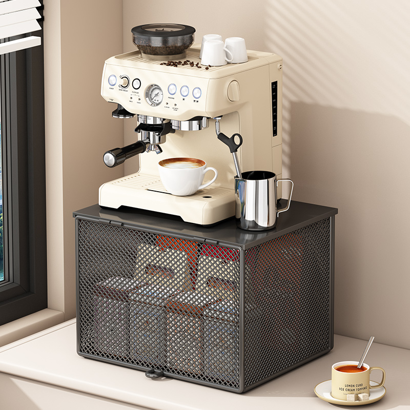 咖啡器具收纳防尘台面咖啡置物架抽拉式桌面杯架分层吧台储物架