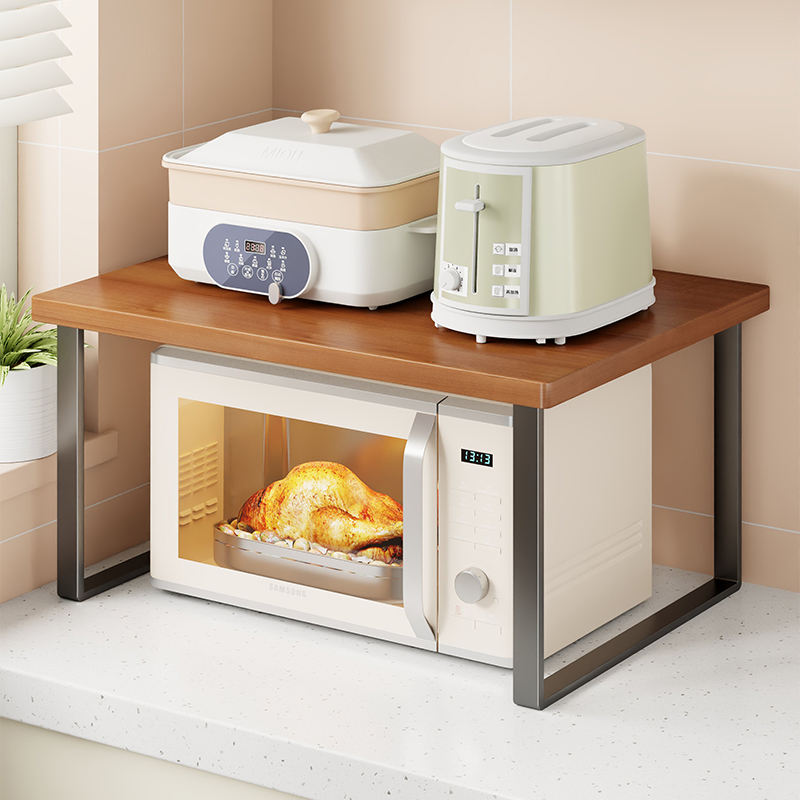 厨房微波炉置物架橱柜内调料收纳分层架台面电饭煲炸锅多功能支架
