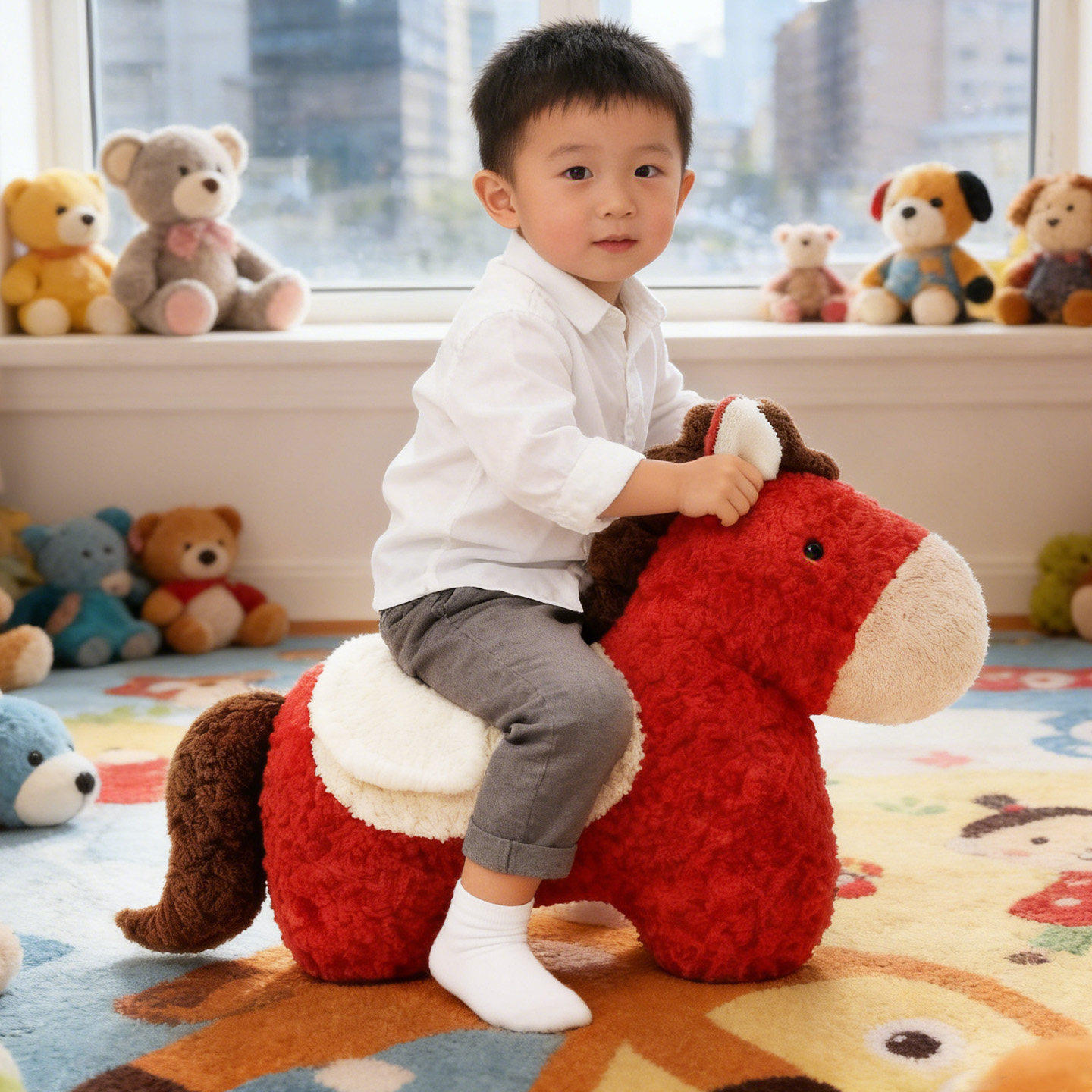 2026马年吉祥物抱枕小马毛绒玩偶客厅沙发摆件高级感新年元旦礼物,家居饰品,桌面摆件,淘宝优惠券,粉丝福利购,淘宝优惠卷