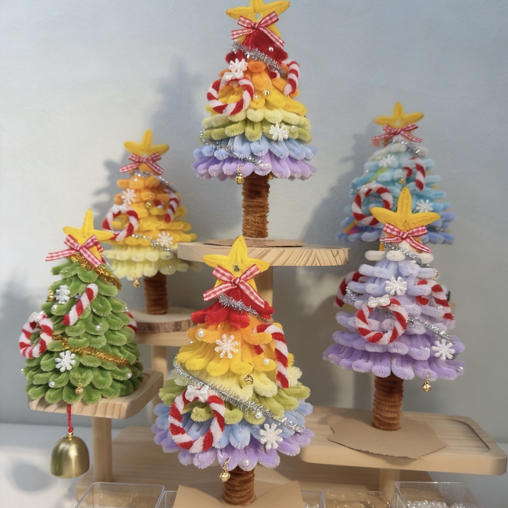 彩虹圣诞树扭扭棒手工DIY材料包