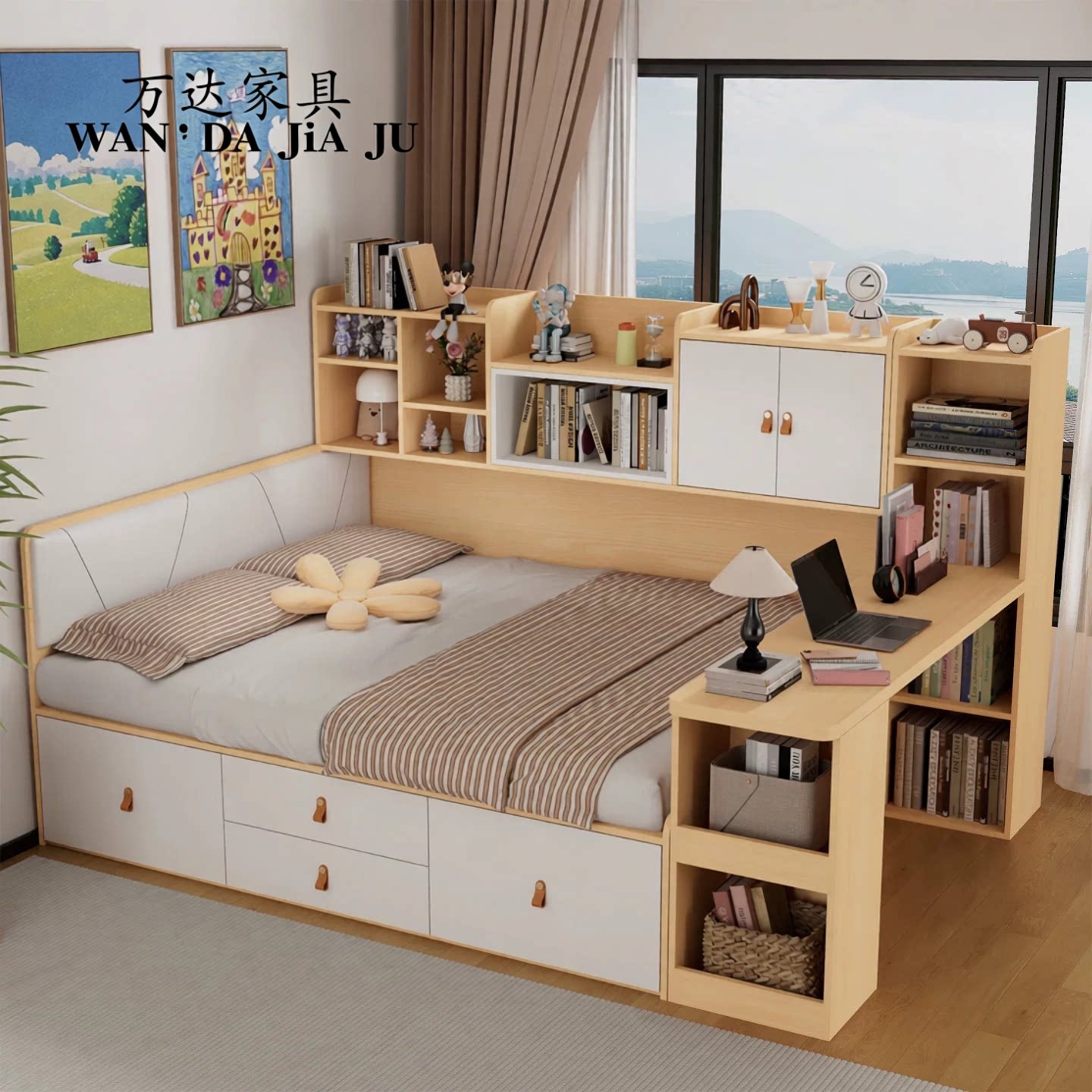 榻榻米床带书桌小户型