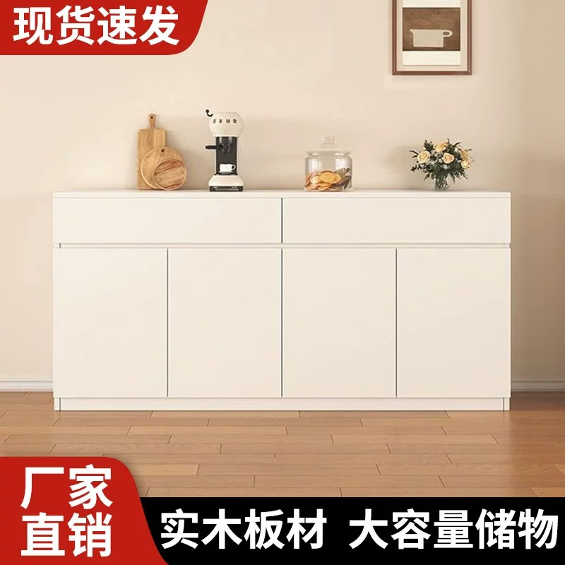实木餐边柜靠墙一体储物柜