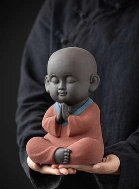 大号陶瓷小和尚摆件中式禅