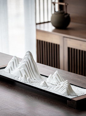 日式枯山水禅意室内客厅桌