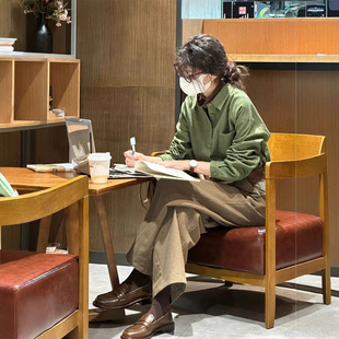 【暮暮入秋】春秋复古绿色长袖衬衫女款韩系新款宽松叠穿内搭衬衣