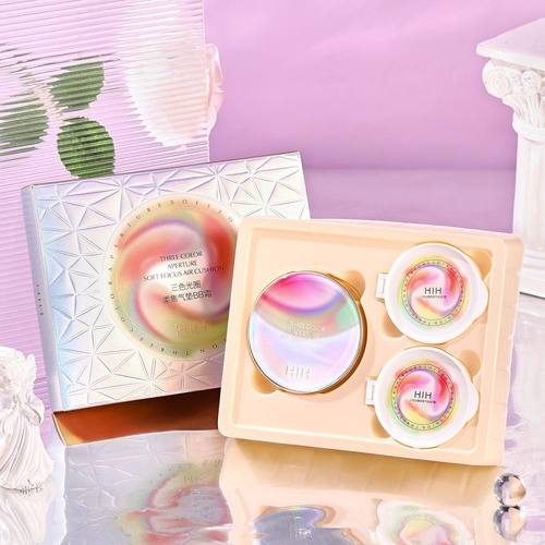 【2替换装】HIH三色光圈柔焦气垫BB霜遮瑕女士面部彩妆跨境外贸