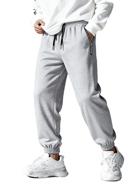 SNUN 潮牌束脚拉链口袋户外运动长裤松紧百搭纯色秋冬宽松裤子