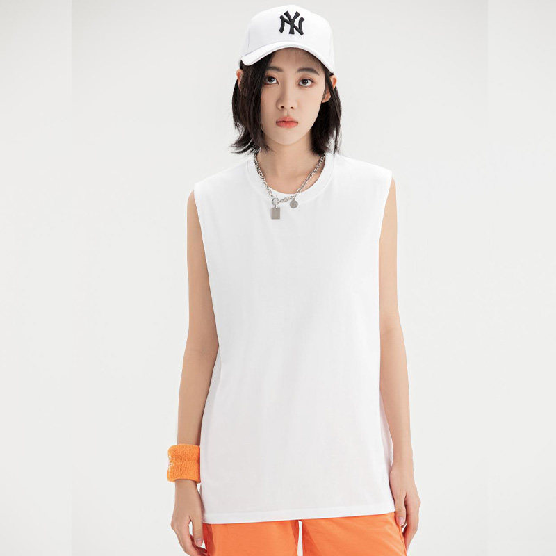 纯棉重磅夏季宽松无袖t恤女坎肩2026新款打底内搭背心运动上衣