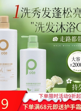 pote柏缇青蒿丰盈洗发水去屑止痒控油蓬松无硅油氨基酸男女士通用
