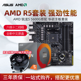 5600G处理器搭华硕B550m台式 5600 AMD 锐龙 机电脑CPU主板套装