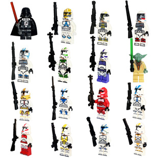 星球军团大战积木人偶指挥官克隆人绝地武士人仔益智拼装玩具模型