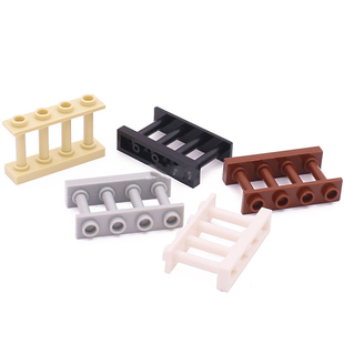 小颗粒建筑拼装 兼容乐高15332 积木四孔护栏围栏MOC配件1x4x2栅栏