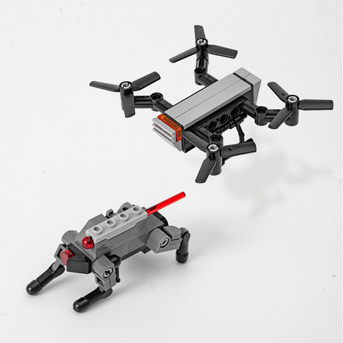 创意迷你无人机机械战狼拼装玩具