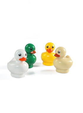 适用乐小高颗粒积木农场小动物鸭子 小黄鸭 白鸭 49661pb01 41384