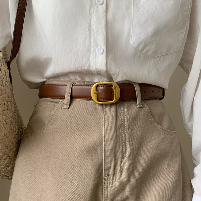 复古港风简约腰带女气质百搭休闲设计感裤带小众时尚四季可搭皮带