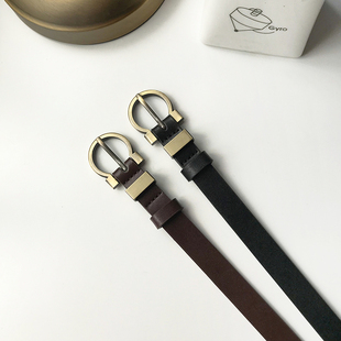 带牛仔裤 网红皮带女简约百搭复古ins风时尚 饰细裤 装 腰带女潮 个性