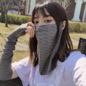 防晒面罩女 夏季新款全脸挂耳护颈开车骑行薄款百搭网红冰袖袖套