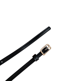 腰带女装饰复古小众高级感黑色细款小金扣潮流学生百搭牛仔裤皮带