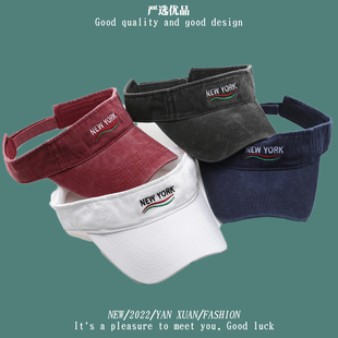 帽子 跑步太阳帽男款 高尔夫运动空顶帽女夏季马拉松无顶鸭舌帽潮