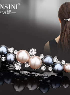 小号发夹女珍珠刘海碎发边夹头饰韩版气质水钻顶夹发卡半夹发横夹