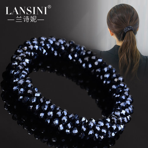 水晶发圈女气质发饰韩版百搭手链