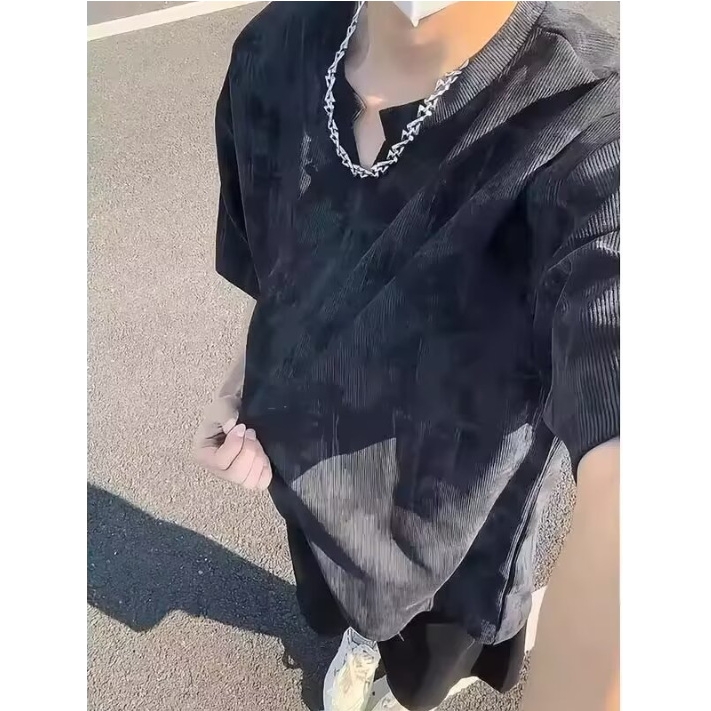 新款短袖t恤男夏季韩版潮流简约半袖上衣港风宽松休闲潮牌体恤衫