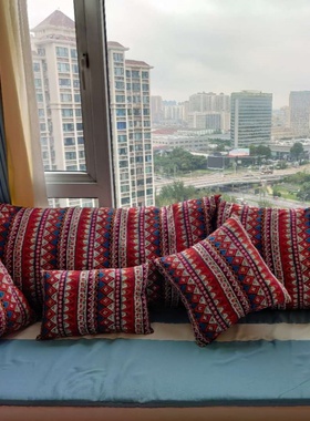 波西米亚棉麻抱枕套摩洛哥民族风沙发靠垫酒店民宿影楼拍照大靠背