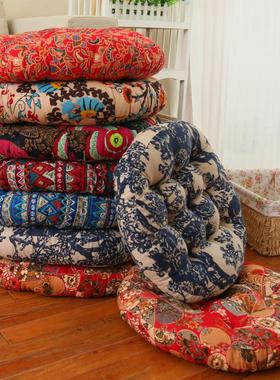 棉麻复古民族风蒲团美臀坐垫加厚布艺圆形阳台飘窗榻榻米地板打坐