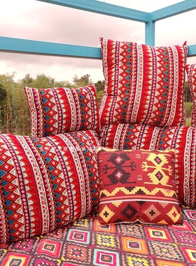 棉麻复古抱枕套波西米亚沙发靠垫土耳其民族风酒店民宿拍摄大靠背