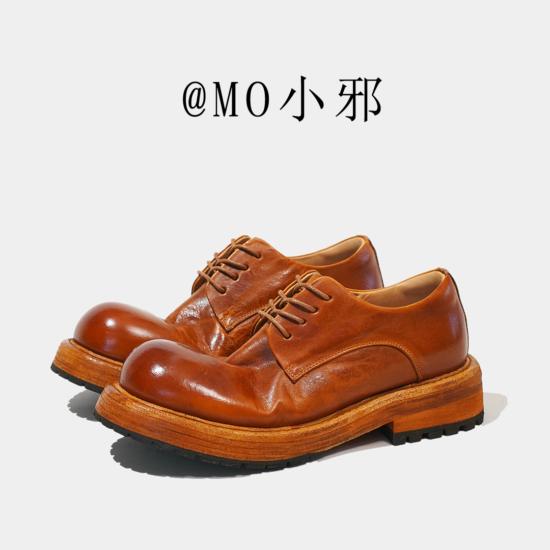 【@MO小邪】0188固特异手工马臀皮真皮底春季男女同款小皮鞋乐福
