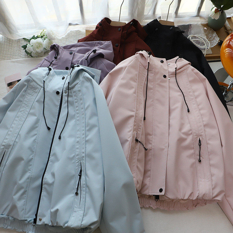 2026早春新款韩版时尚休闲宽松连帽冲锋衣夹克外套女,运动服/休闲服装,运动茄克/外套,淘宝优惠券,粉丝福利购,淘宝优惠卷