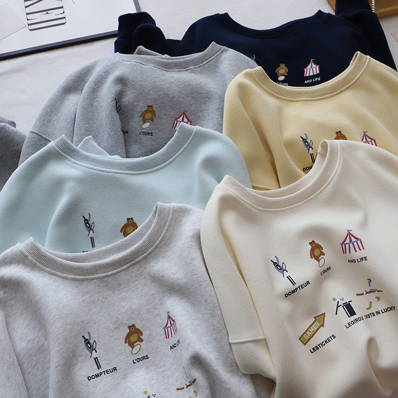 2026秋冬新款韩版时尚圆领卡通印花宽松休闲百搭卫衣女,女装/女士精品,卫衣/绒衫,淘宝优惠券,粉丝福利购,淘宝优惠卷