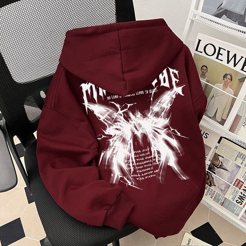 银狐绒连帽卫衣男女2026新款秋冬加绒宽松oversize百搭美式上衣潮