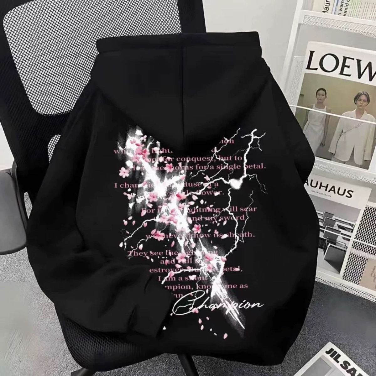 美式港风痞帅加绒男女hiphop秋冬潮牌宽松情侣卫衣学生连帽套头衫