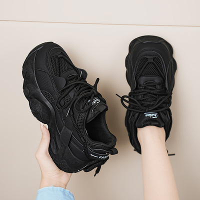 老爹鞋女秋季透气网面鞋子女韩版百搭增高运动鞋潮FB3306休闲厚底