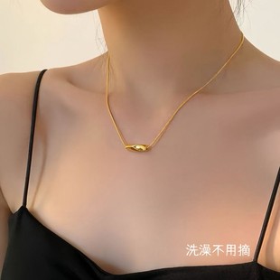 几何扭曲线条扭转乾坤扭管莫比乌斯高级闺蜜项链女 钛钢不掉色