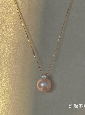 人工贝珠钛钢女轻奢四爪钻闪锆石