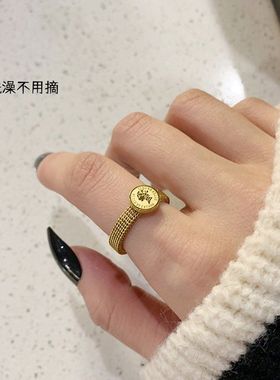 【钛钢不掉色】女王头像金币钱币硬币复古人像闺蜜粗戒指情侣戒指