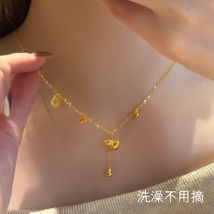 【钛钢不掉色】福禄双全葫芦流苏福星硕果圆珠福字周家同款项链