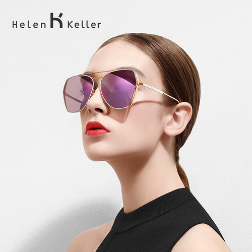 海伦凯勒太阳镜女潮女明星款大框